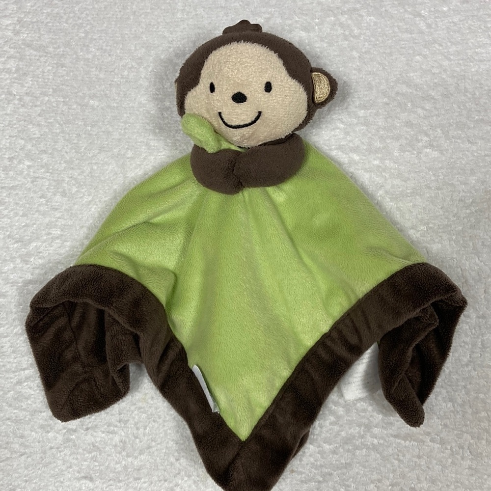 Carters 2016 green brown monkey lovey security blanket